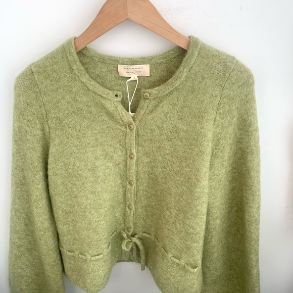 Sezane Light Green Women's Cardigan - Picture 6 of 13